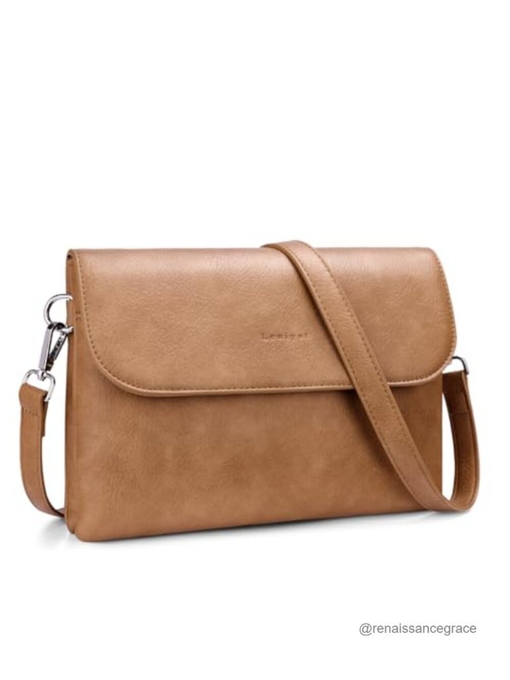 RFID Blocking Vegan Leather Crossbody Bag with 2 Straps